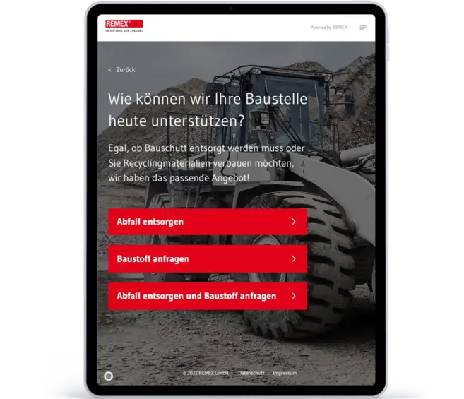Onlineportal für Baustoffe und Entsorgungsleistungen